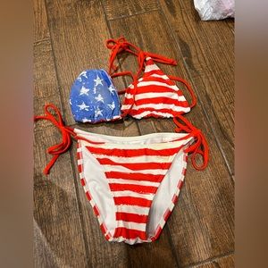 American flag reversible bikini